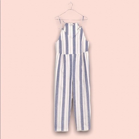 Madewell Striped Tie-Strap V-Neck Cover-Up Jumpsuit - Picture 4 of 9